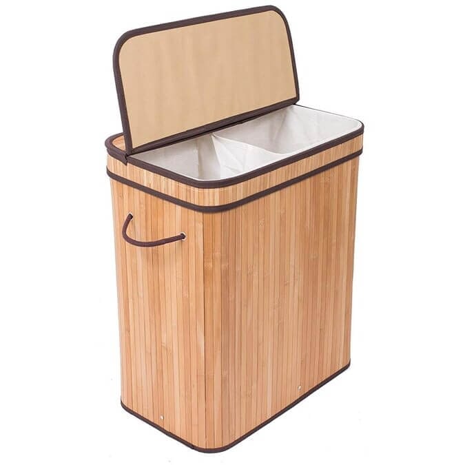 Laundry para ropa plegable con doble compartimento 52x32x60 cm de